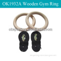 Wholesale wooden gym crossfit rings with strap